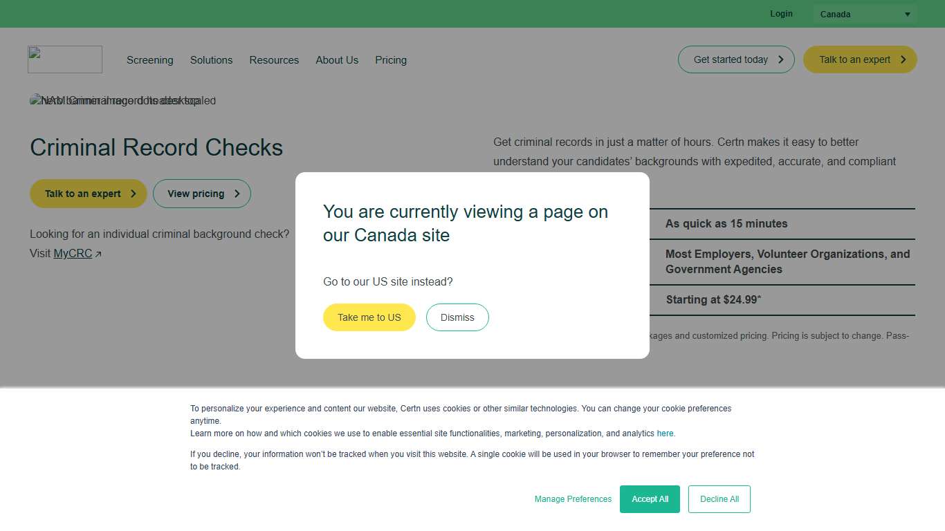 Criminal Record Checks Certn